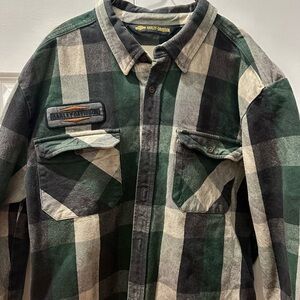 VINTAGE Harley Davidson Plaid Button Down Shirt